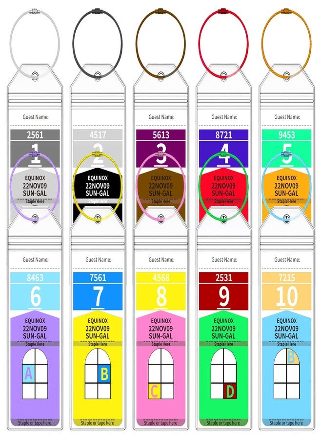 XIANGXING Royal Caribbean Luggage Tag Holders, 10 Pack Zip Seal Clear Cruise Luggage Tag Holder with Steel Loops for Royal Caribbean & Celebrity Cruise Essentials (10 Pcs with 10 Colors Ring) - Image 1